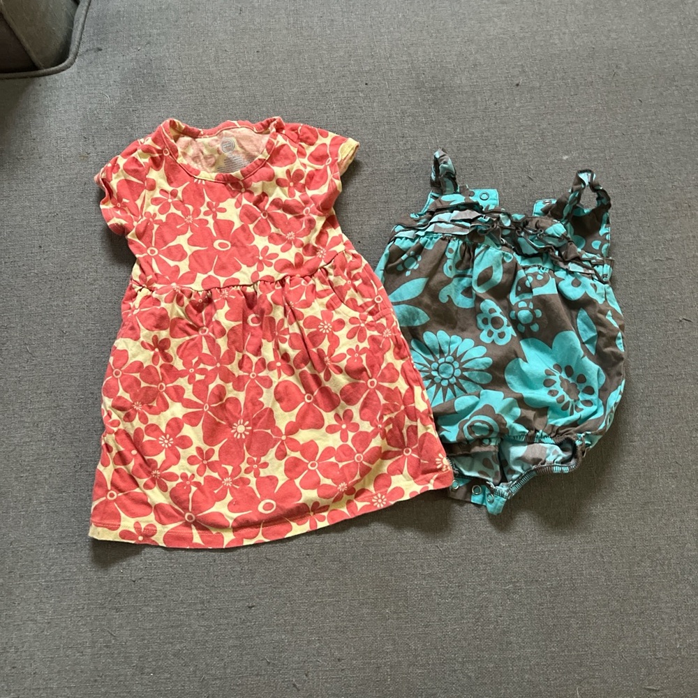 Big sis little sis Tropical print outfit bundle